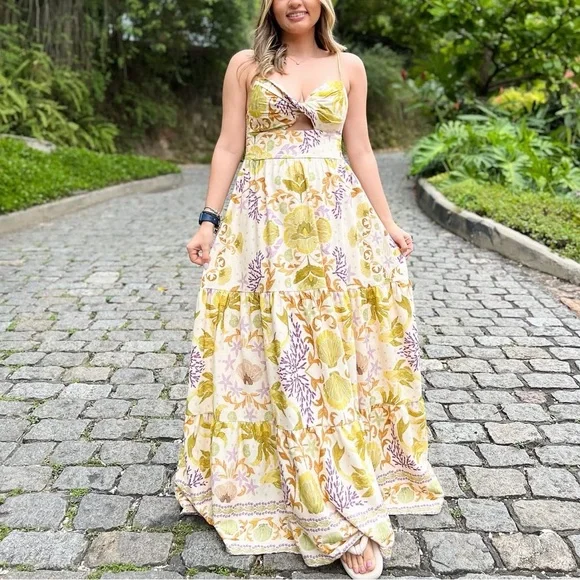 FARM Rio Atalaia Floral Long Dress Size L - Picture 2 of 11